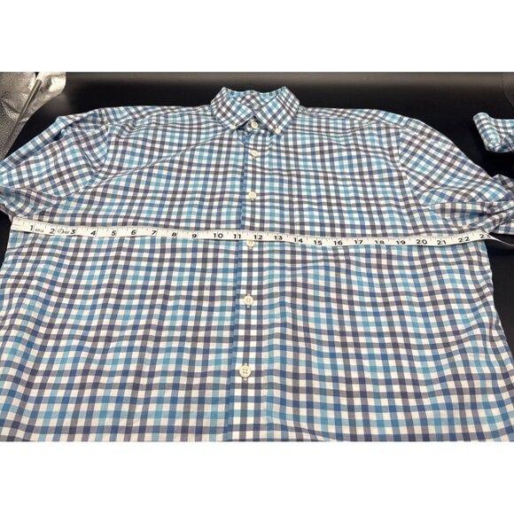 Johnnie O Hangin’ Out Men’s Caiden Blue Plaid Button Down Shirt Sz L Beach - Picture 11 of 12